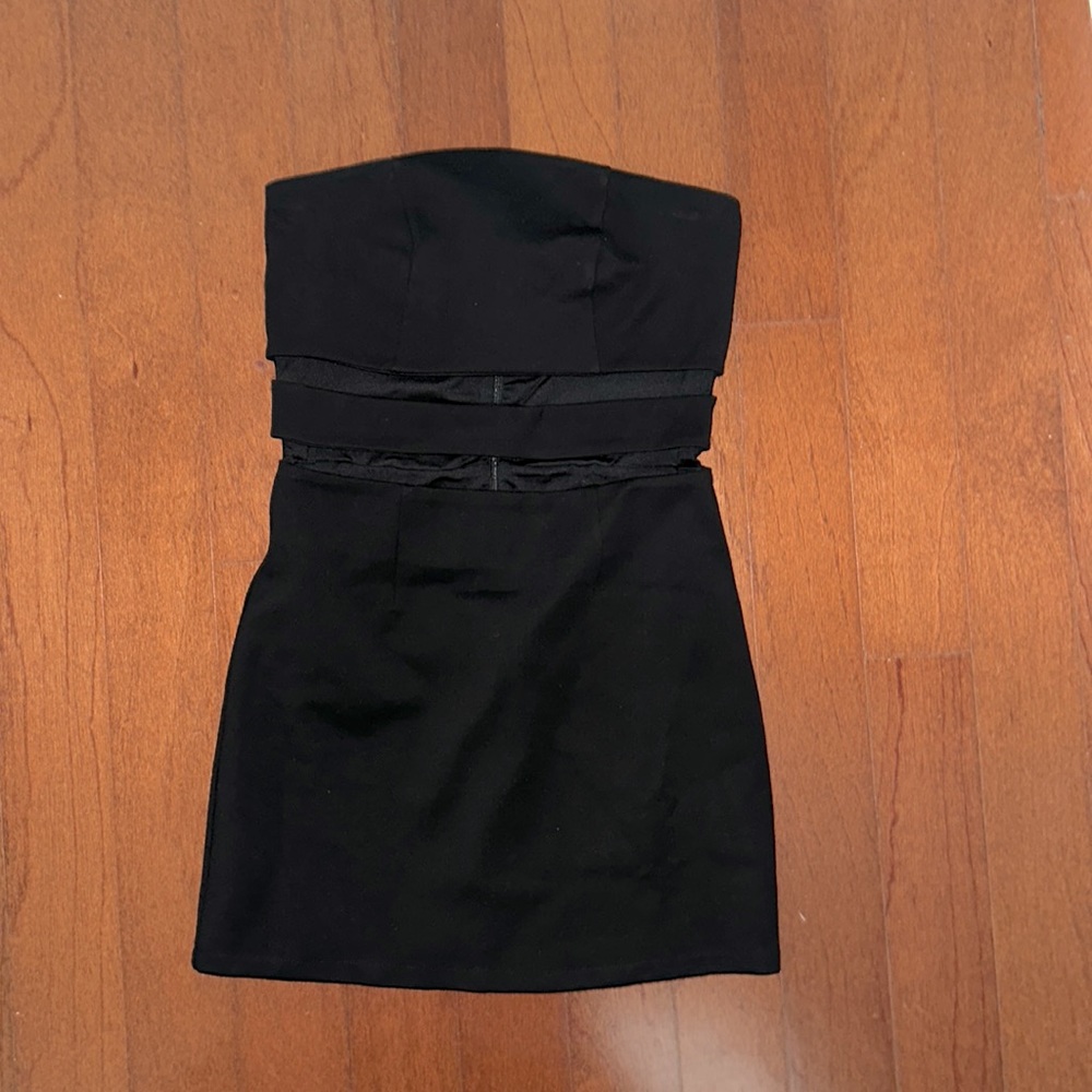 NBD black strapless dress